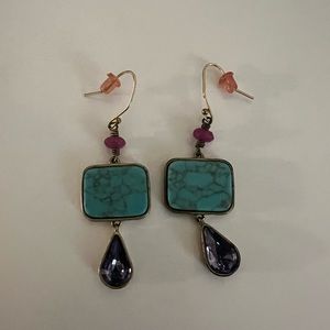Silpada turquoise stone earrings